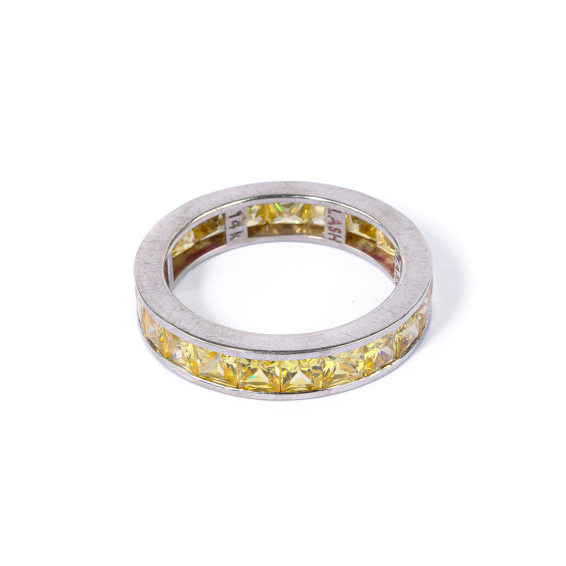 MARK LASH 14K White Gold Synthetic Yellow Cubic Zirconia Infinity Band