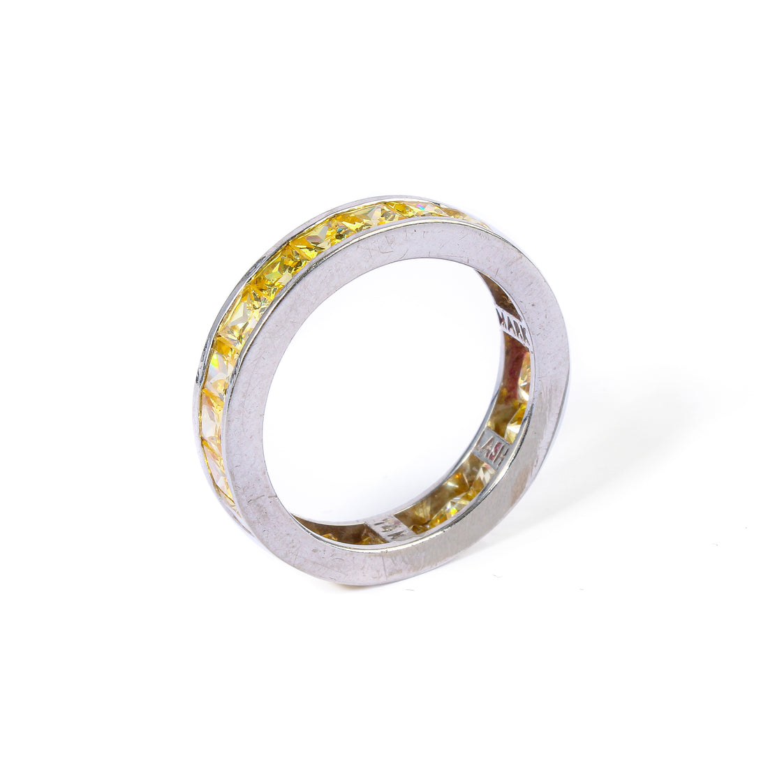 MARK LASH 14K White Gold Synthetic Yellow Cubic Zirconia Infinity Band