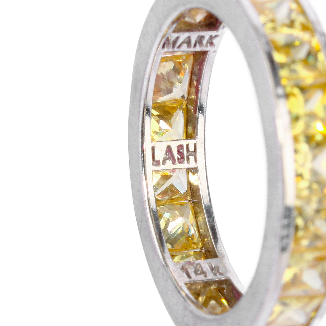 MARK LASH 14K White Gold Synthetic Yellow Cubic Zirconia Infinity Band