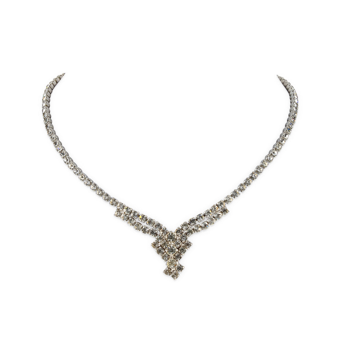 SHERMAN V Necklace - Clear Rhinestone