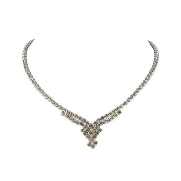 SHERMAN V Necklace - Clear Rhinestone
