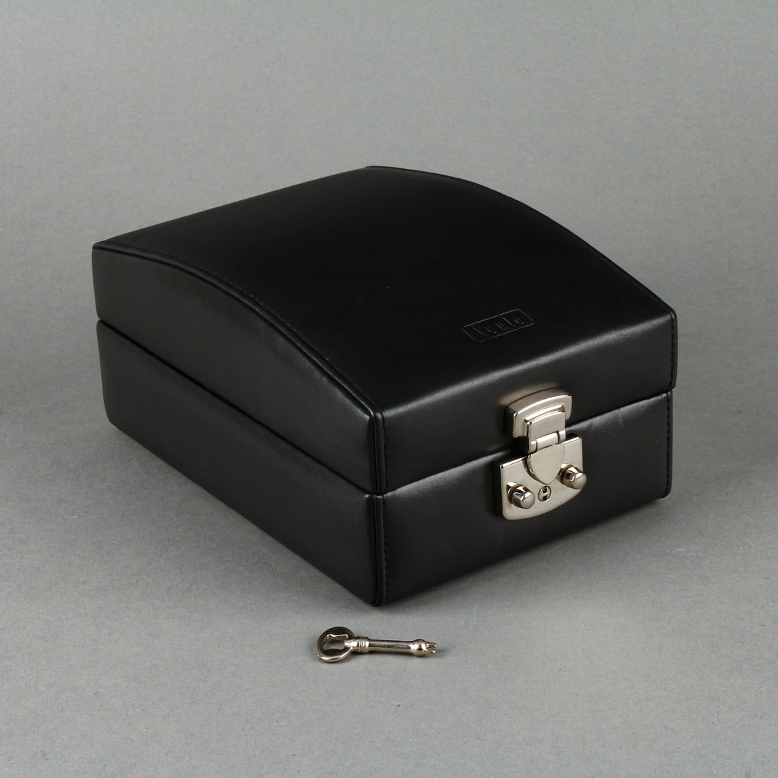 VENLO Sienna Black Leather 4 Watch Travel/Storage Case