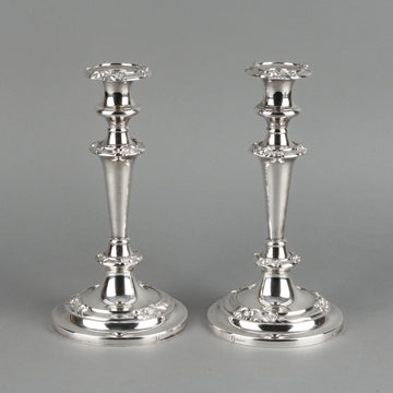 ELLIS-BARKER Sunflower Silverplate Candlesticks - Set of 2