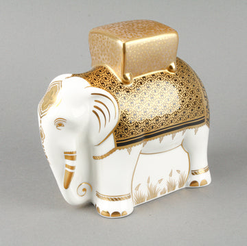 ROYAL CROWN DERBY Aura Father Elephant Paperweight