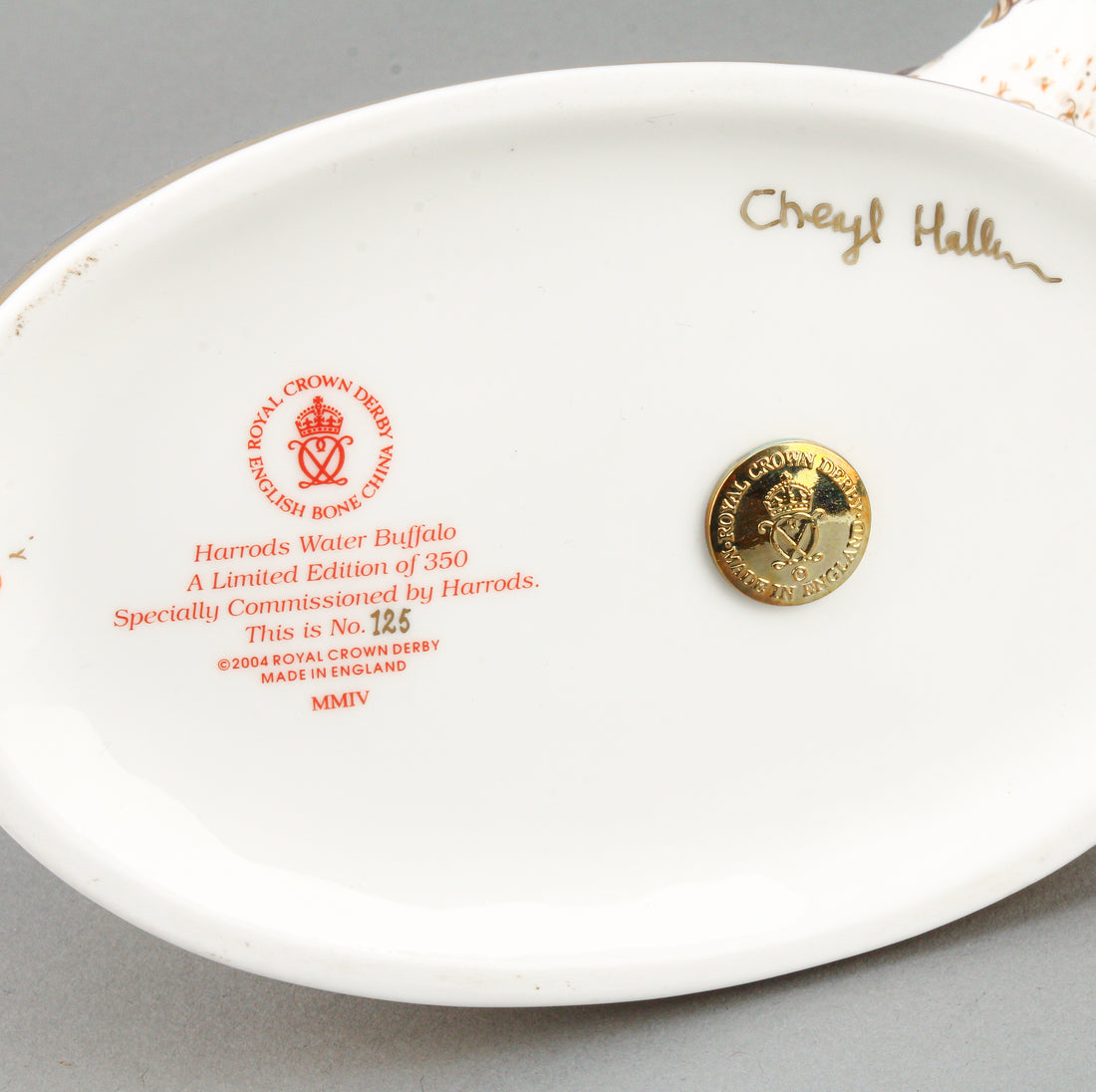ROYAL CROWN DERBY Harrods Water Buffalo Paperweight