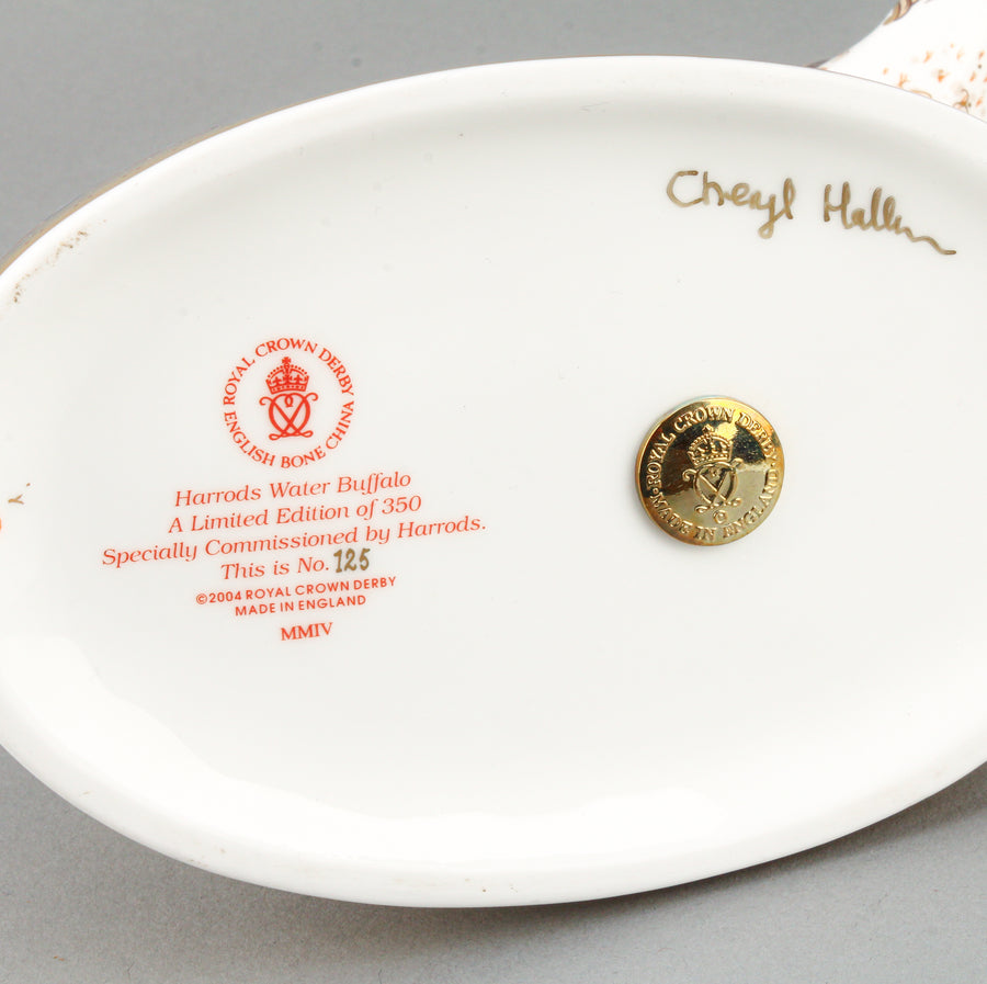 ROYAL CROWN DERBY Harrods Water Buffalo Paperweight