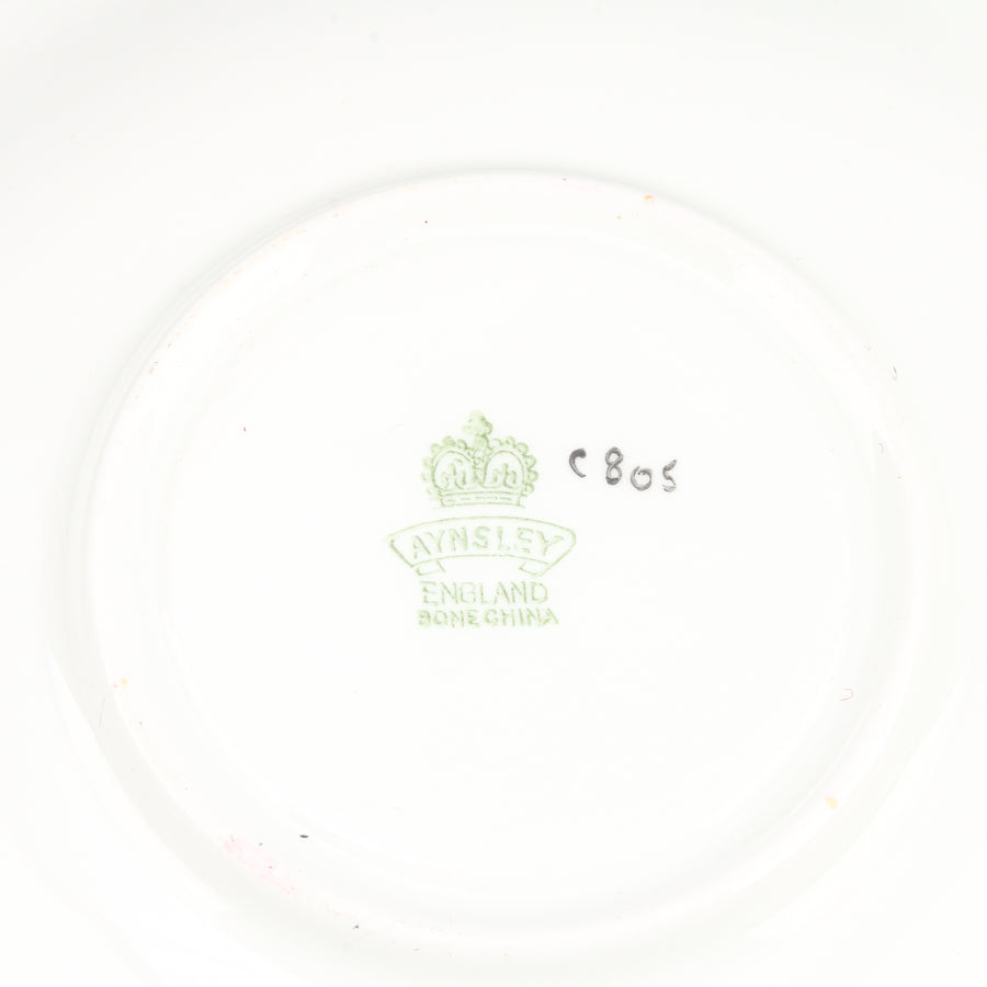AYNSLEY Hand-Painted Rose Cup & Saucer