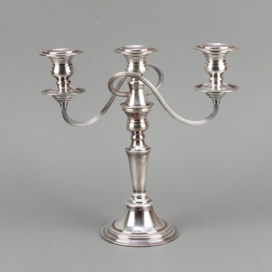 CAVENDISH PLATE Silverplate 3-Light Convertible Candelabra - Set of 2