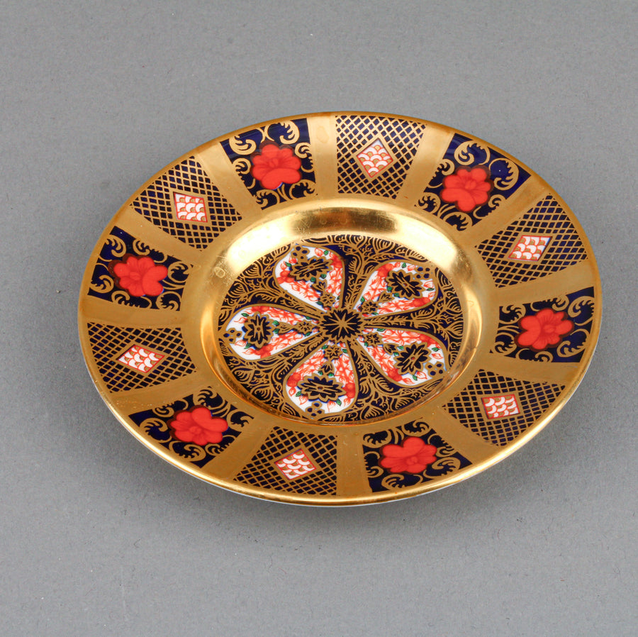 ROYAL CROWN DERBY Old Imari Solid Gold 1128 Demitasse Cup & Saucer