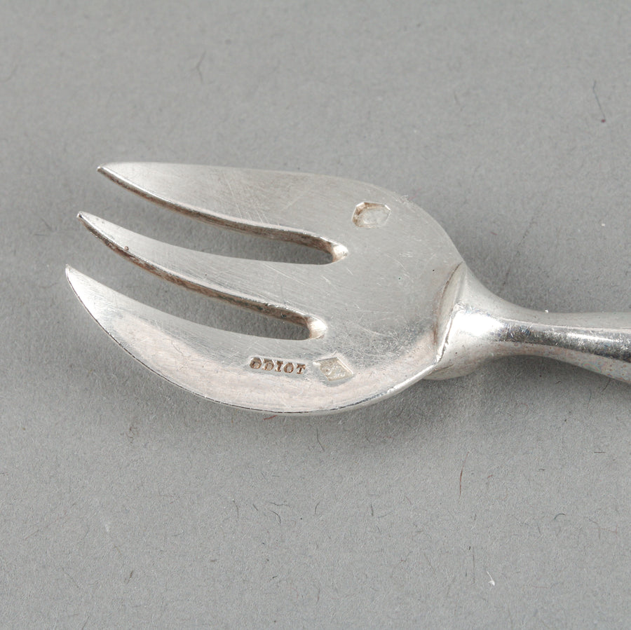 MAISON ODIOT French 800 Silver Oyster Forks - Set of 2