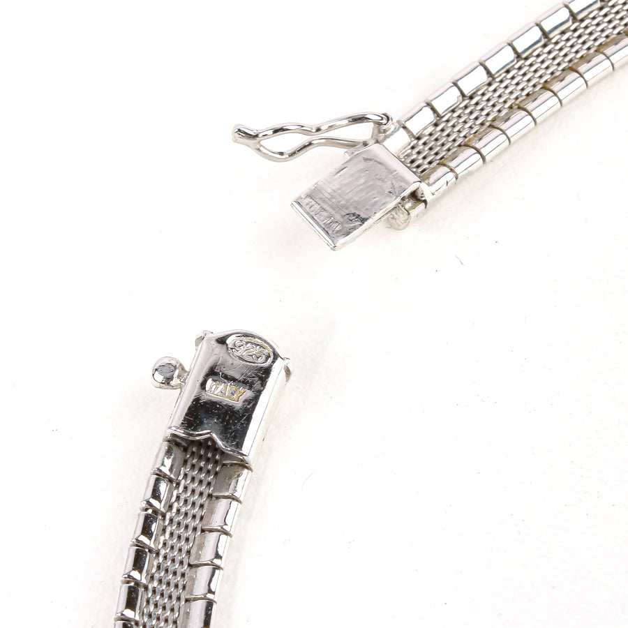 Sterling Silver Diamond Cut Omega Necklace & Bracelet Set
