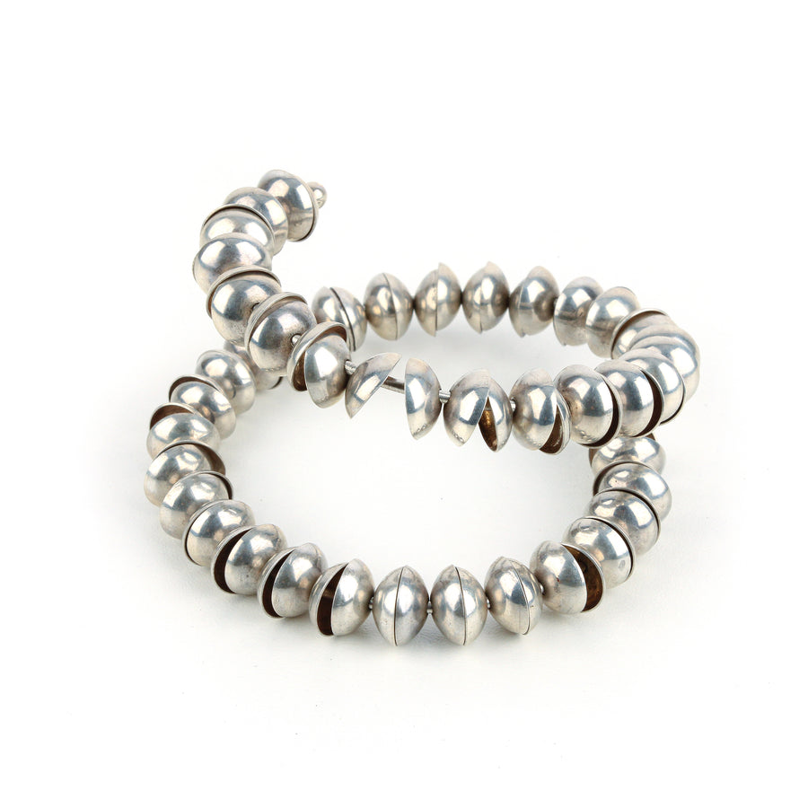 Sterling Silver Disc Coil Bangle