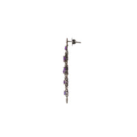 Black Rhodium Plated Sterling Silver Amethyst & Diamond Chandelier Drop Earrings
