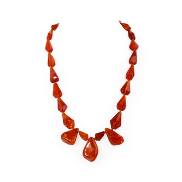 Baltic Amber Prism-Shaped Bead Necklace
