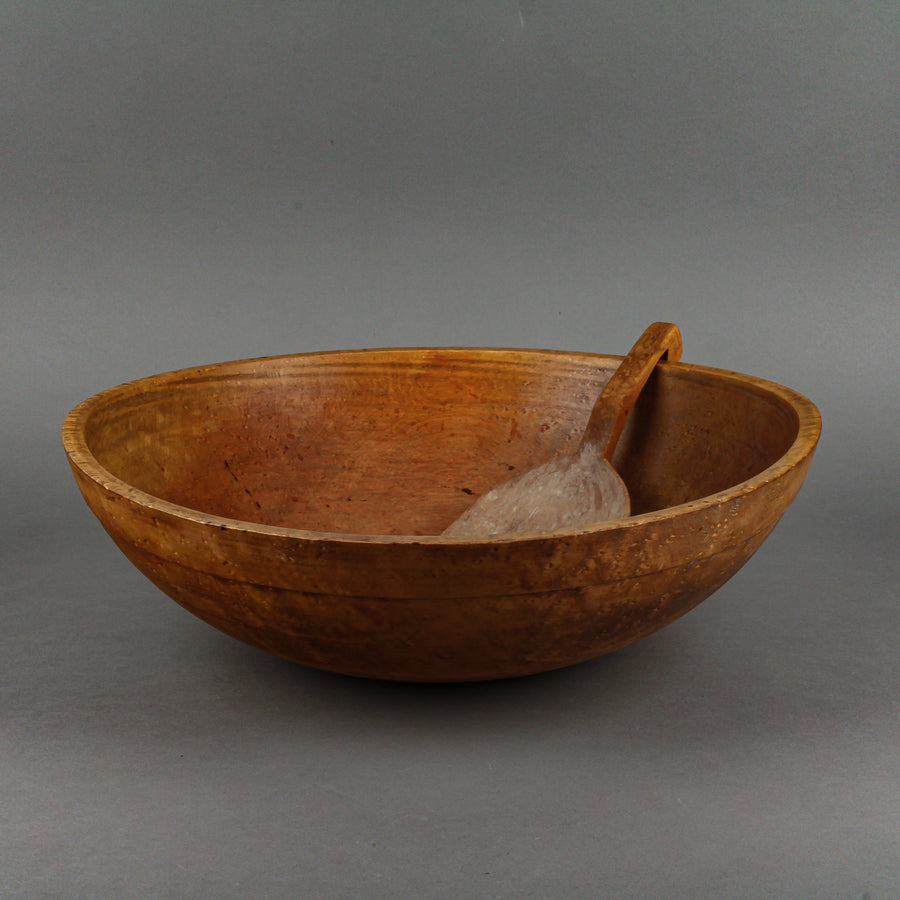Vintage Birdseye Maple Butter Bowl & Paddle