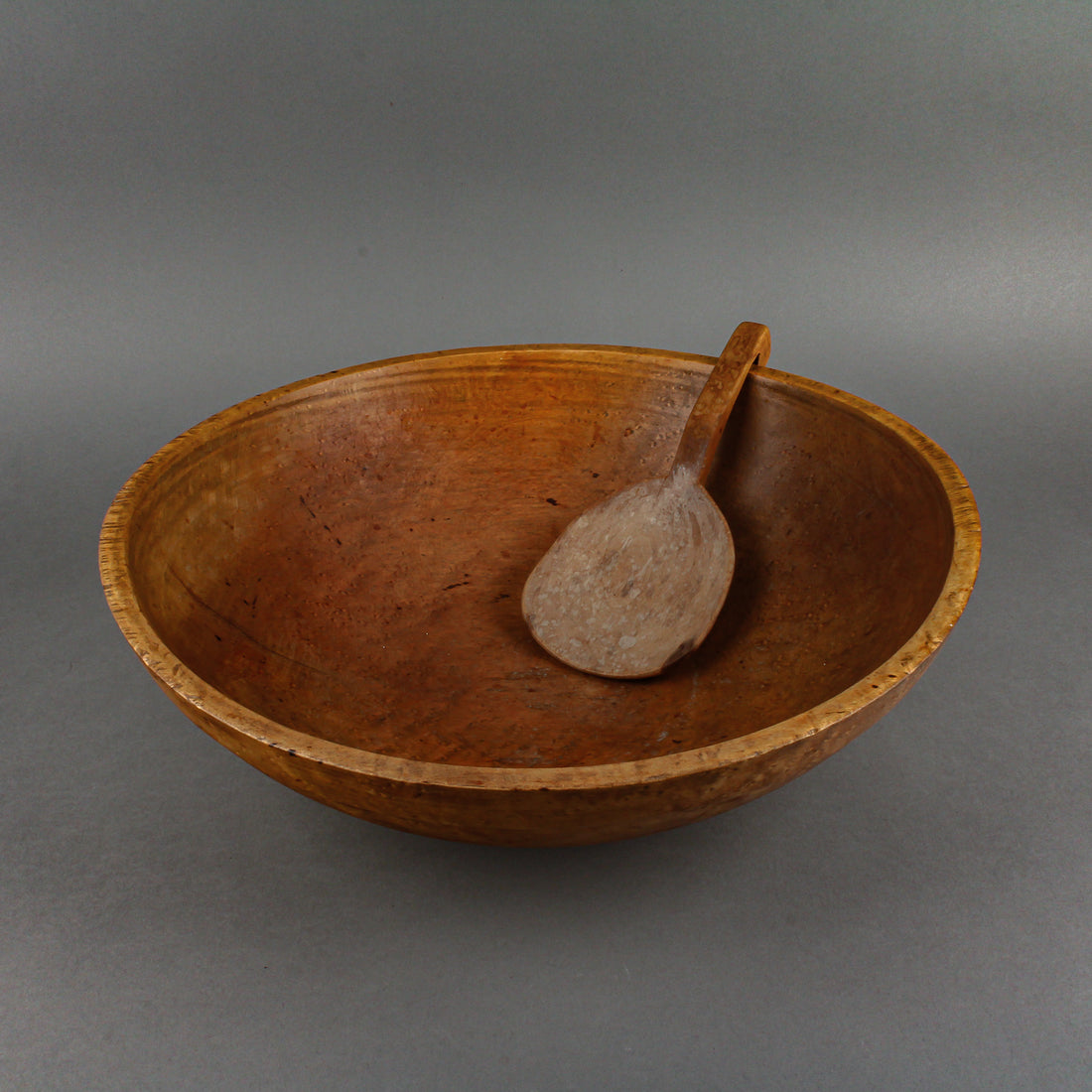 Vintage Birdseye Maple Butter Bowl & Paddle