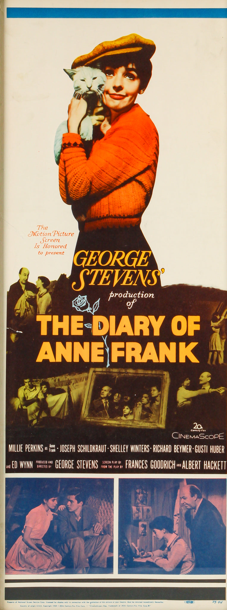 Vintage Movie Poster "The Diary of Anne Frank" - Lithographic Print