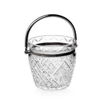 WATERFORD Crystal Ice Bucket with Chrome Handle
