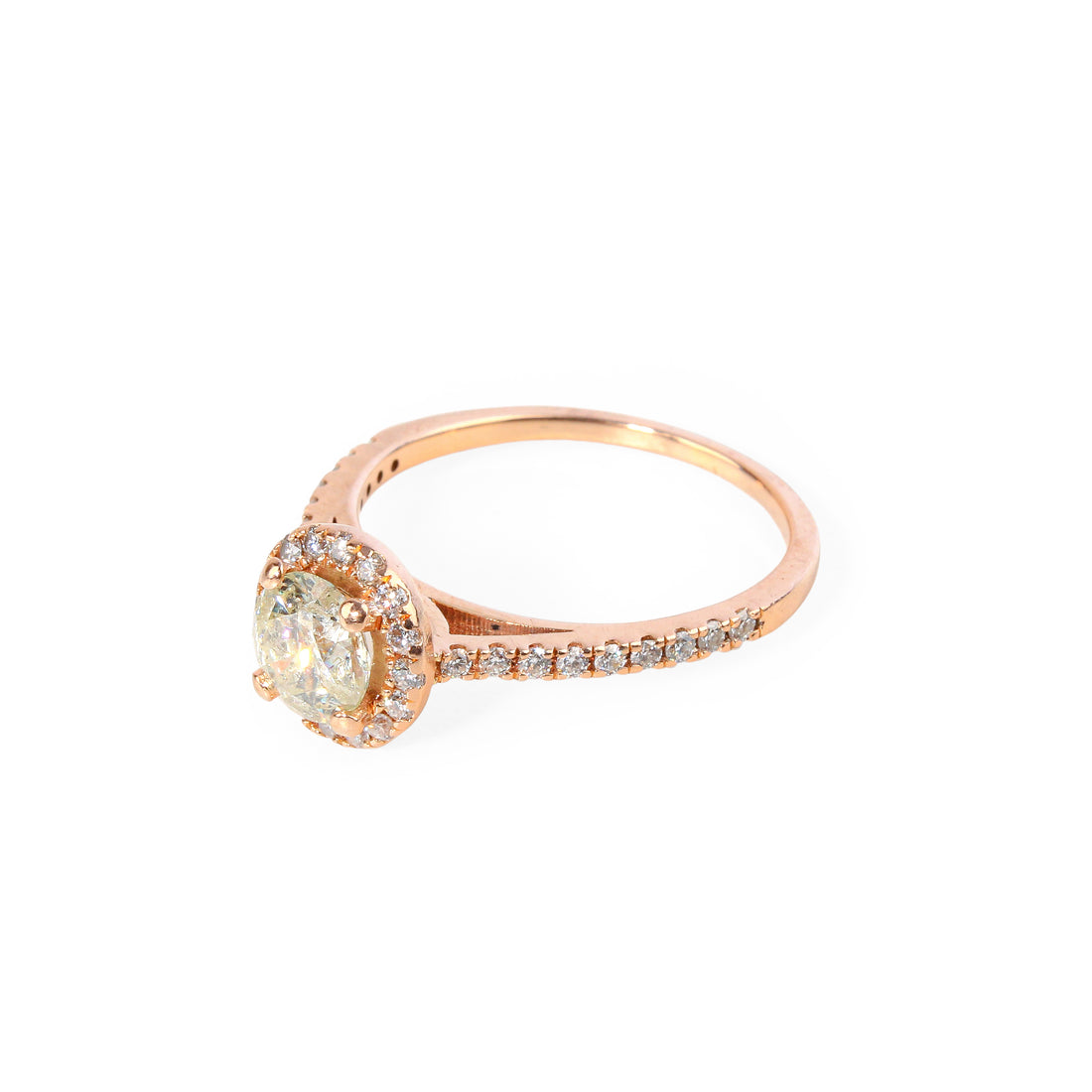 14K Rose Gold Diamond Halo Ring