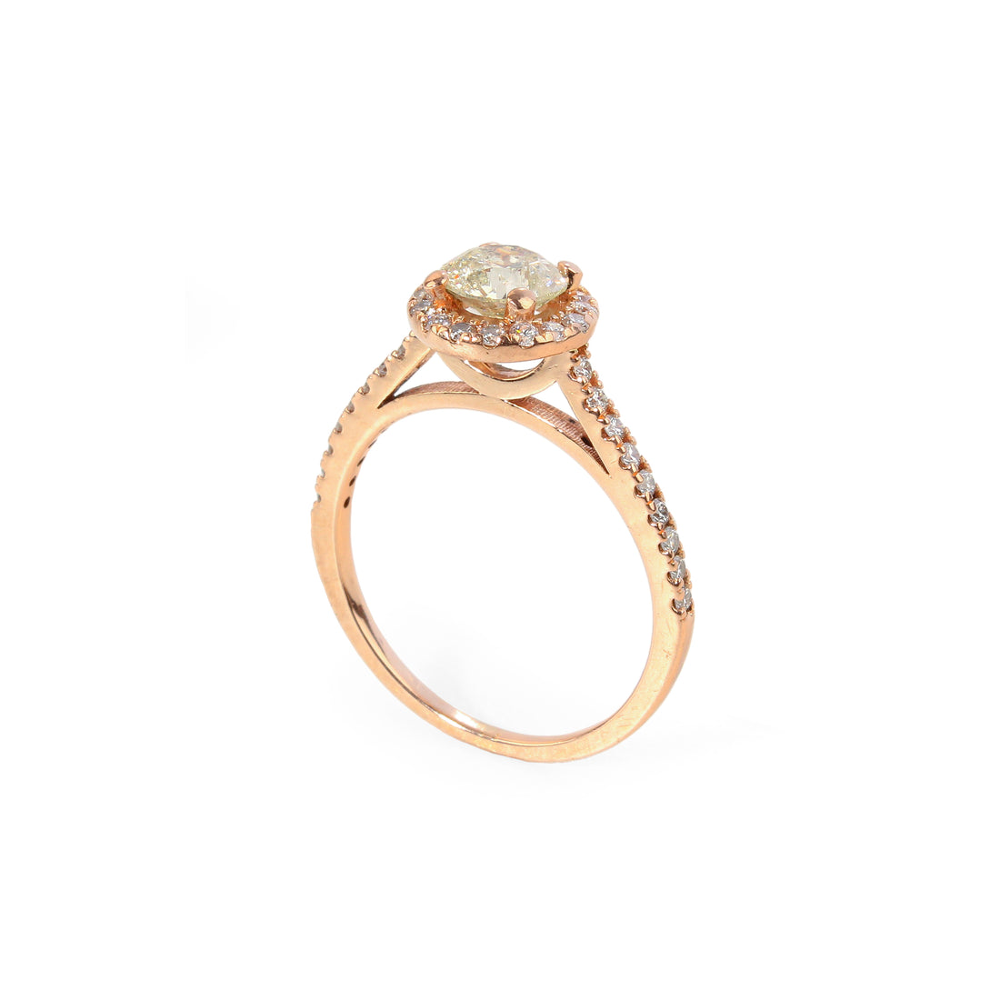 14K Rose Gold Diamond Halo Ring