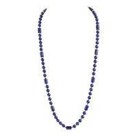 Yellow Gold & Lapis Lazuli Bead Necklace