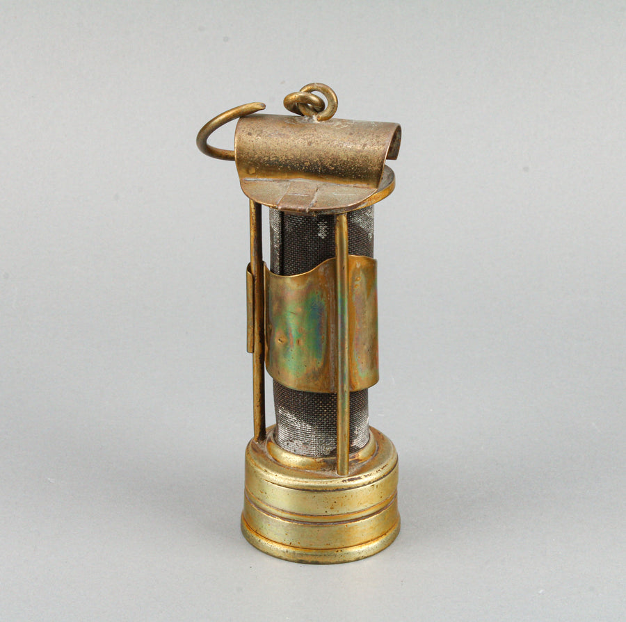 Antique Brass Coal Miner's Lamp