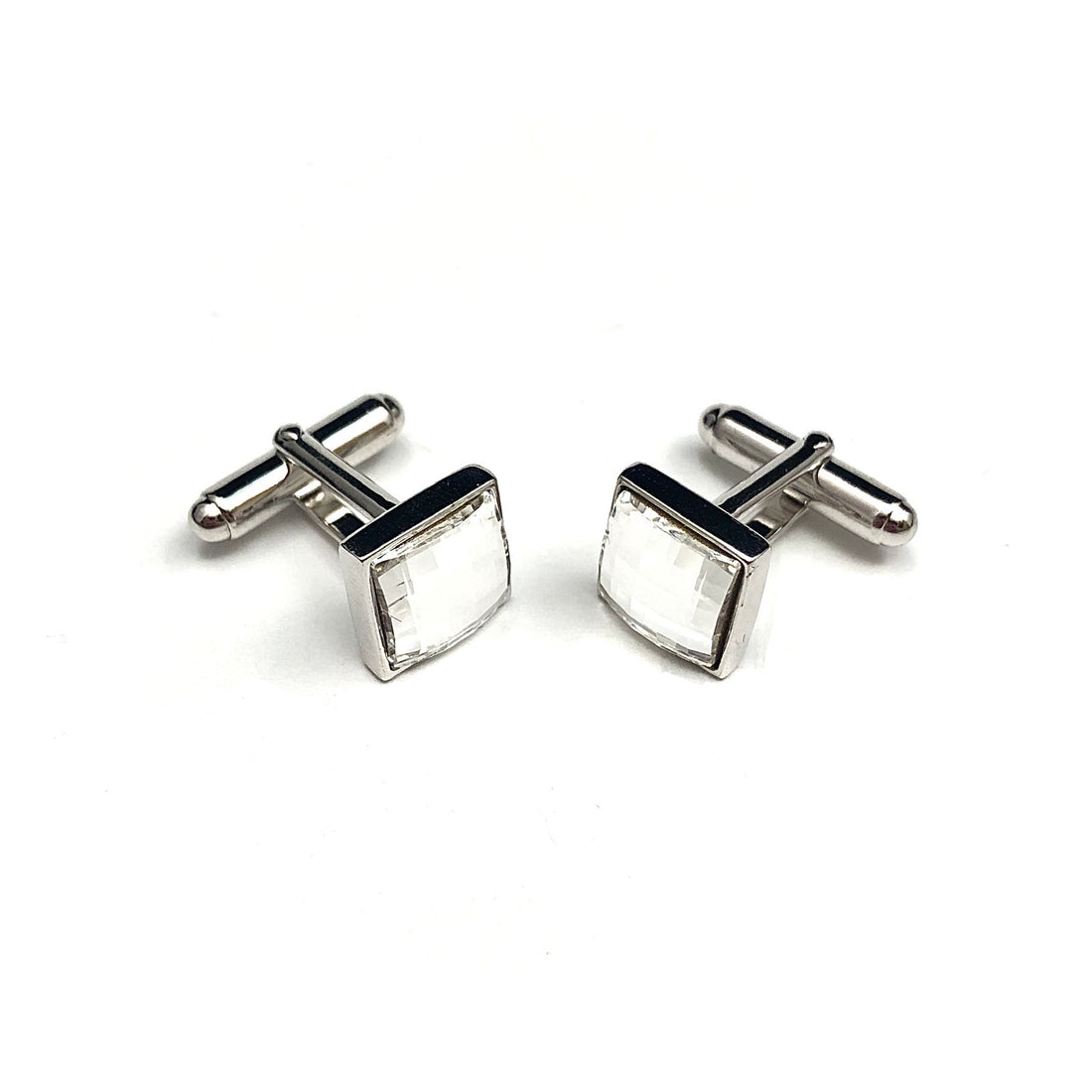 SWAROVSKI Silver Tone Square Cufflinks