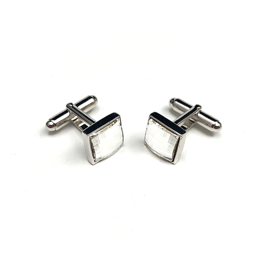 SWAROVSKI Silver Tone Square Cufflinks