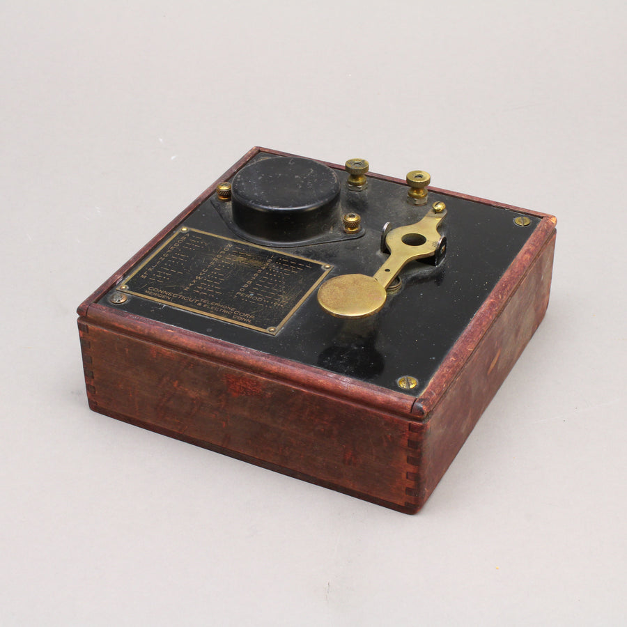 Vintage Telegraph Morse Code Key Tapper Box
