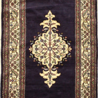 Hand-Knotted Silk Rug 2'1" x 1'4"