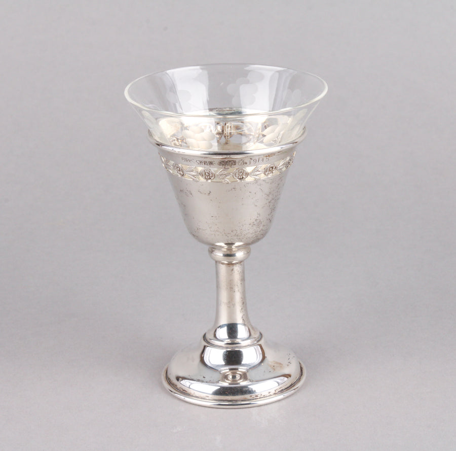 BIRKS Sterling Silver & Crystal Cocktail Glasses - Set of 4
