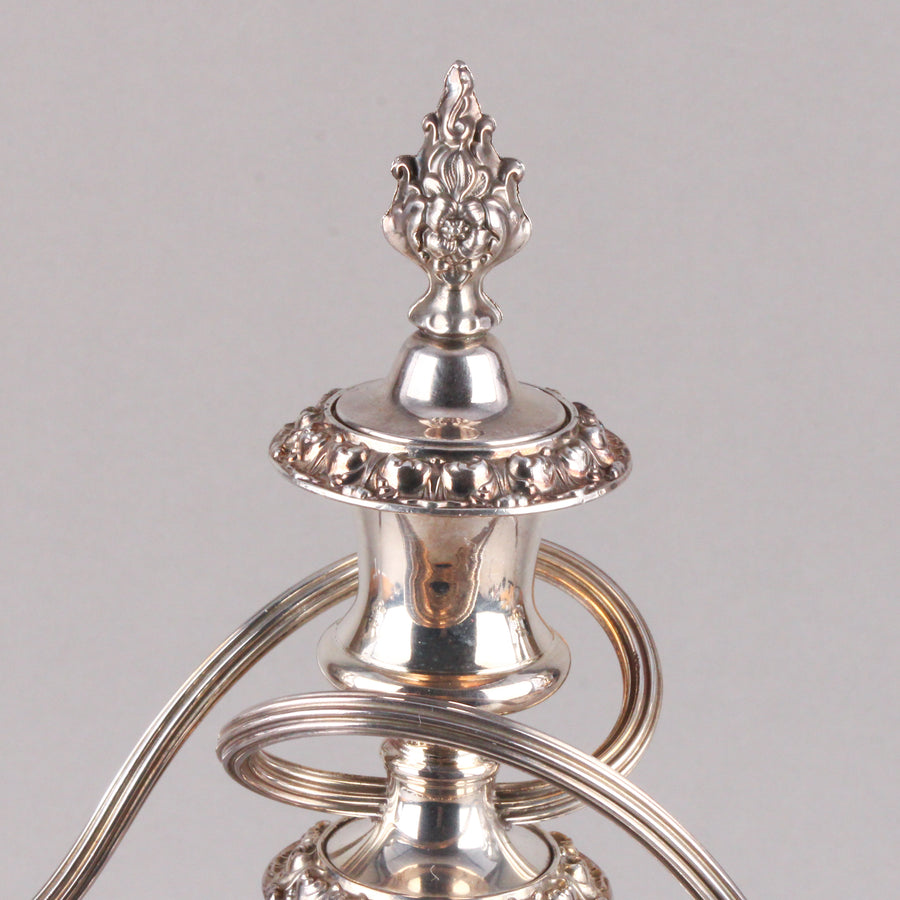 CHARLES HOWARD COLLINS Pair of Silverplate 3-Light Candelabra
