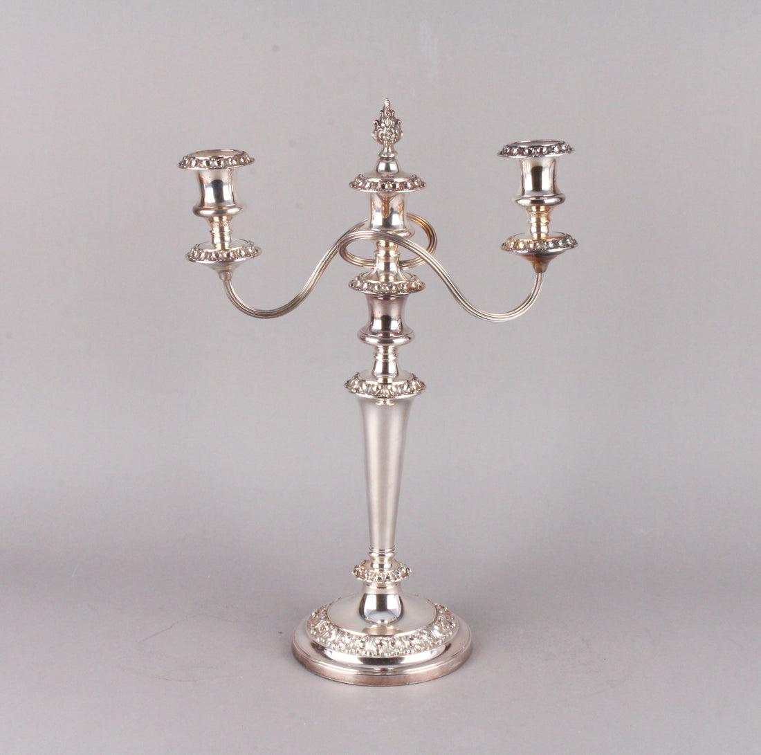 CHARLES HOWARD COLLINS Pair of Silverplate 3-Light Candelabra