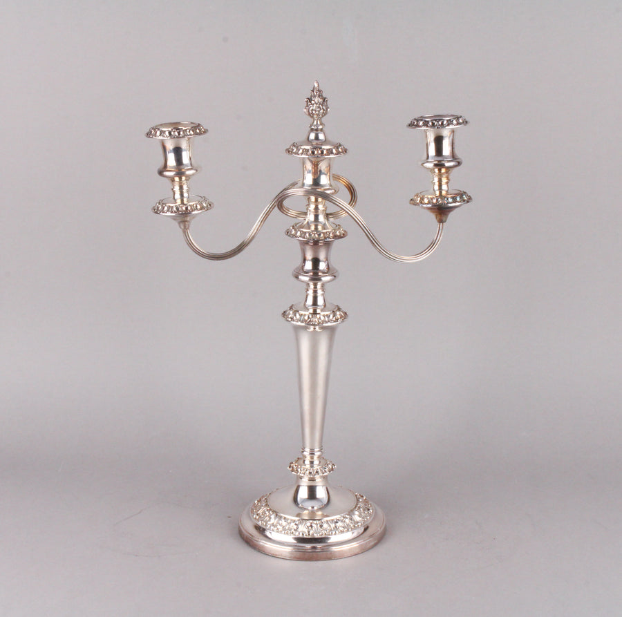 CHARLES HOWARD COLLINS Pair of Silverplate 3-Light Candelabra