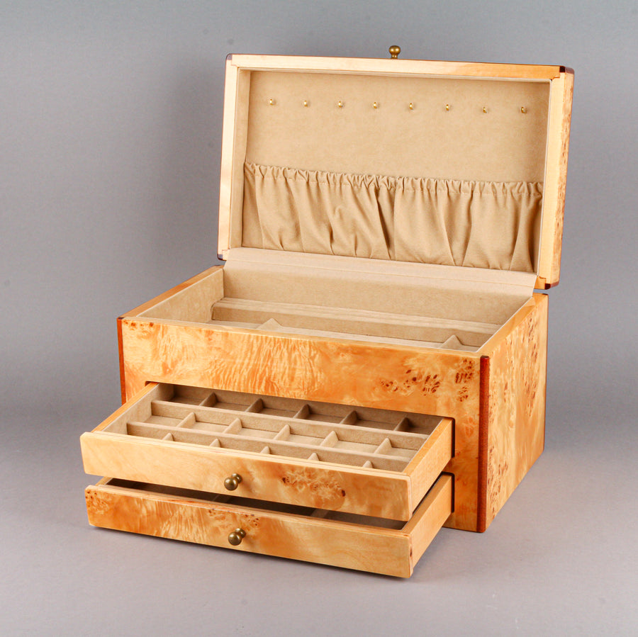 REED & BARTON Selene Birdseye Maple Jewelry Box